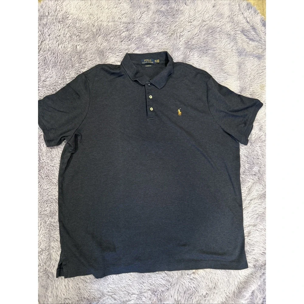 Polo Ralph Lauren Shirt Size M Blue Soft Pony Logo‎ Classic Fit XXL
